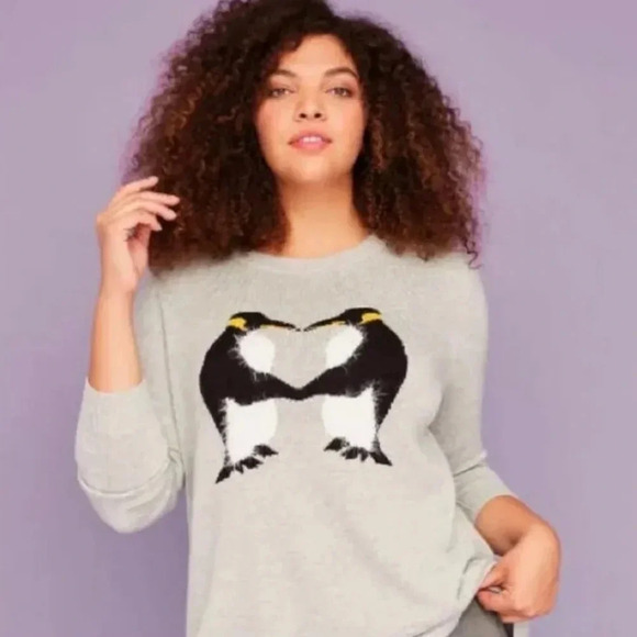 Lane Bryant penguin love sweater - Picture 1 of 13